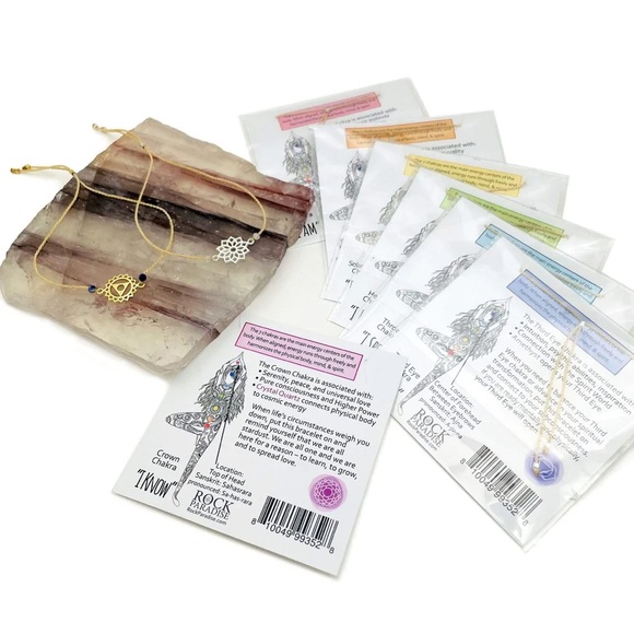 ROCK PARADISE ✨ CROWN CHAKRA BRACELET WITH ELECTROPLATED CHARM & GEMSTONE BEADS - Picture 7 of 7